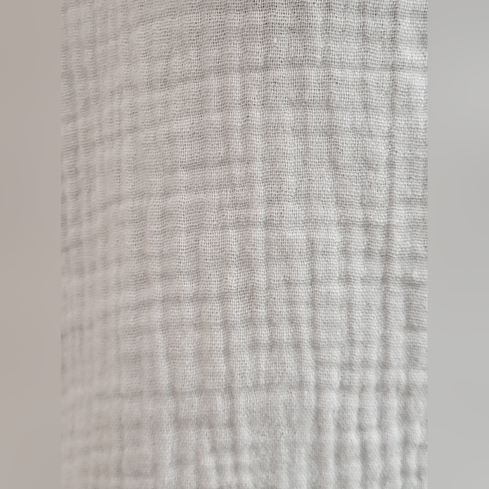 La Miel Women's Shirt White Textured Gauze Short Sleeve Rustic Hem Oversized Sm - Picture 5 of 12